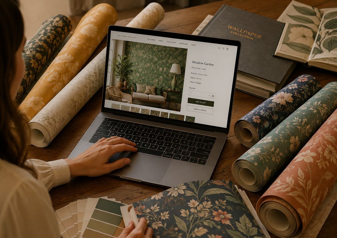 Browsing and ordering wallpaper online with samples and swatches